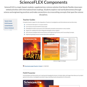 Screenshot of portion of the ScienceFLEX Components page as it looked on the pre-2023 version of Delta Education's website -- on a smartphone screen