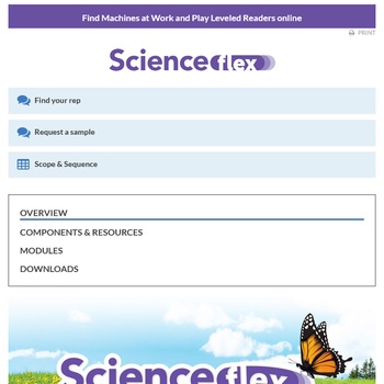 Screenshot of portion of the ScienceFLEX homepage as it looked on the pre-2023 version of Delta Education's website -- on a smartphone screen